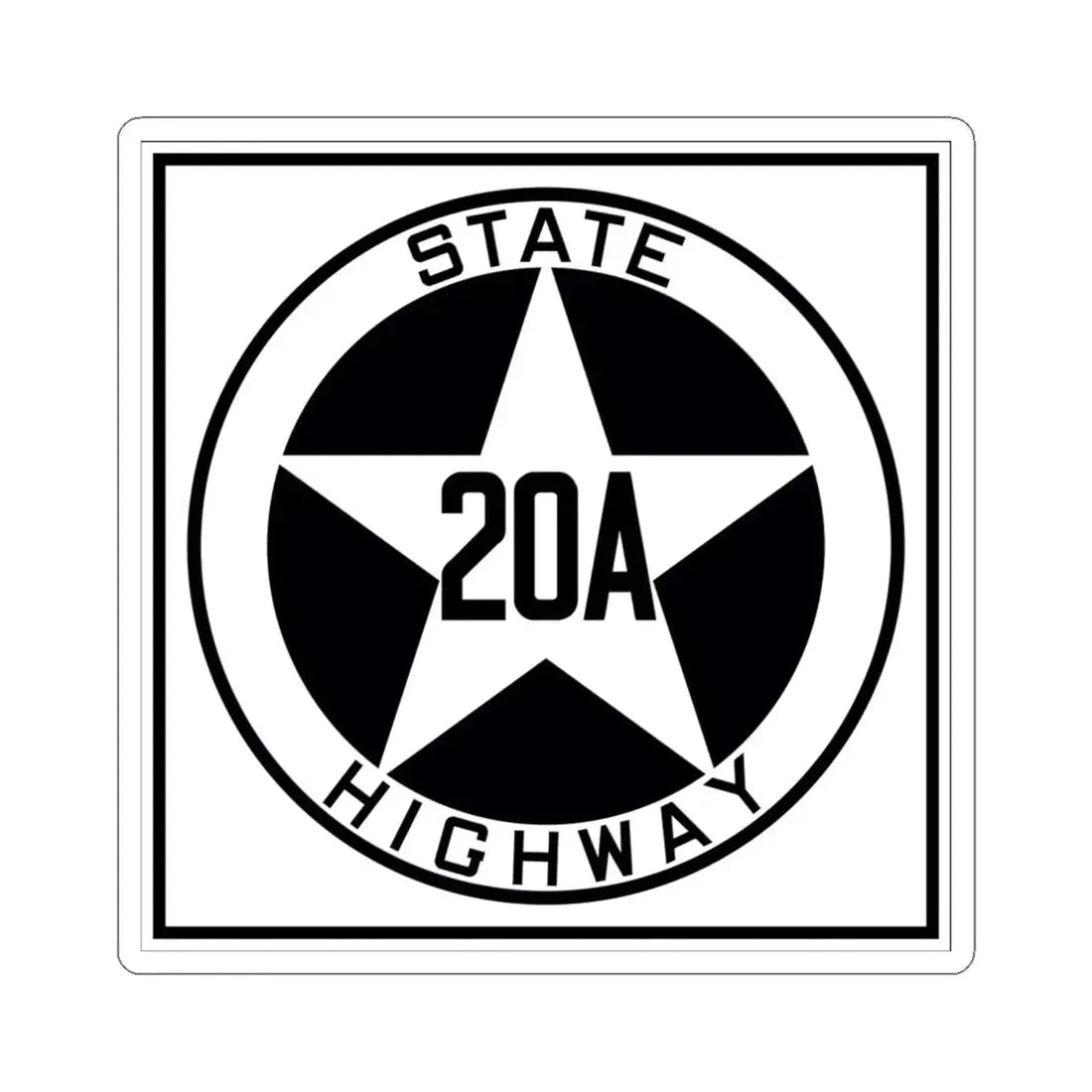 Texas 20A 1917 (Texas) (Road Sign) STICKER Vinyl Kiss-Cut Decal 6 Inch White - The Sticker Space