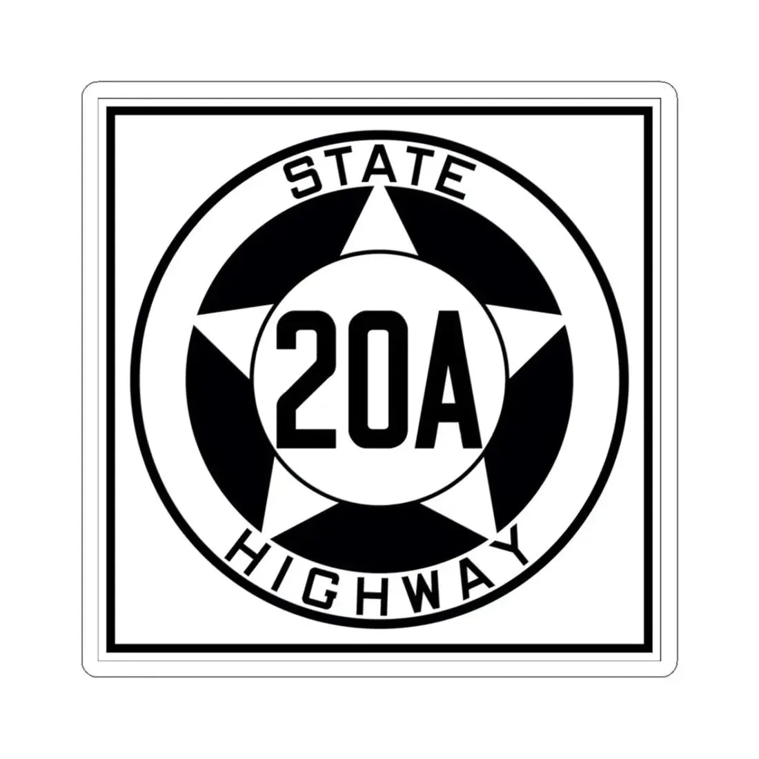 Texas 20A 1935 (Texas) (Road Sign) STICKER Vinyl Kiss-Cut Decal 3 Inch White - The Sticker Space