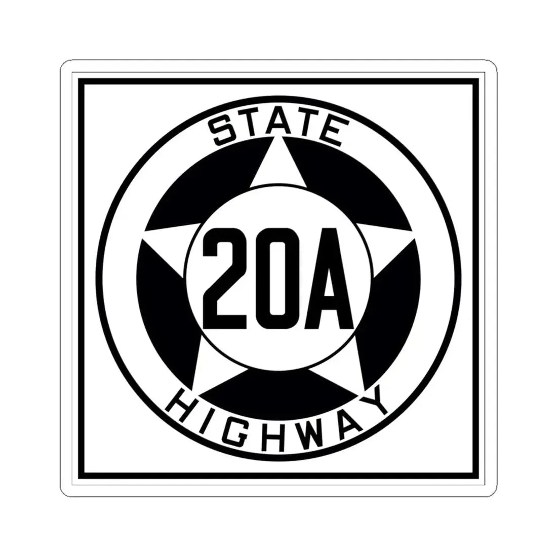 Texas 20A 1935 (Texas) (Road Sign) STICKER Vinyl Kiss-Cut Decal 6 Inch White - The Sticker Space