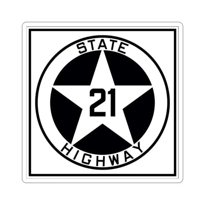 Texas 21 1917 (Texas) (Road Sign) STICKER Vinyl Kiss-Cut Decal 3 Inch White - The Sticker Space