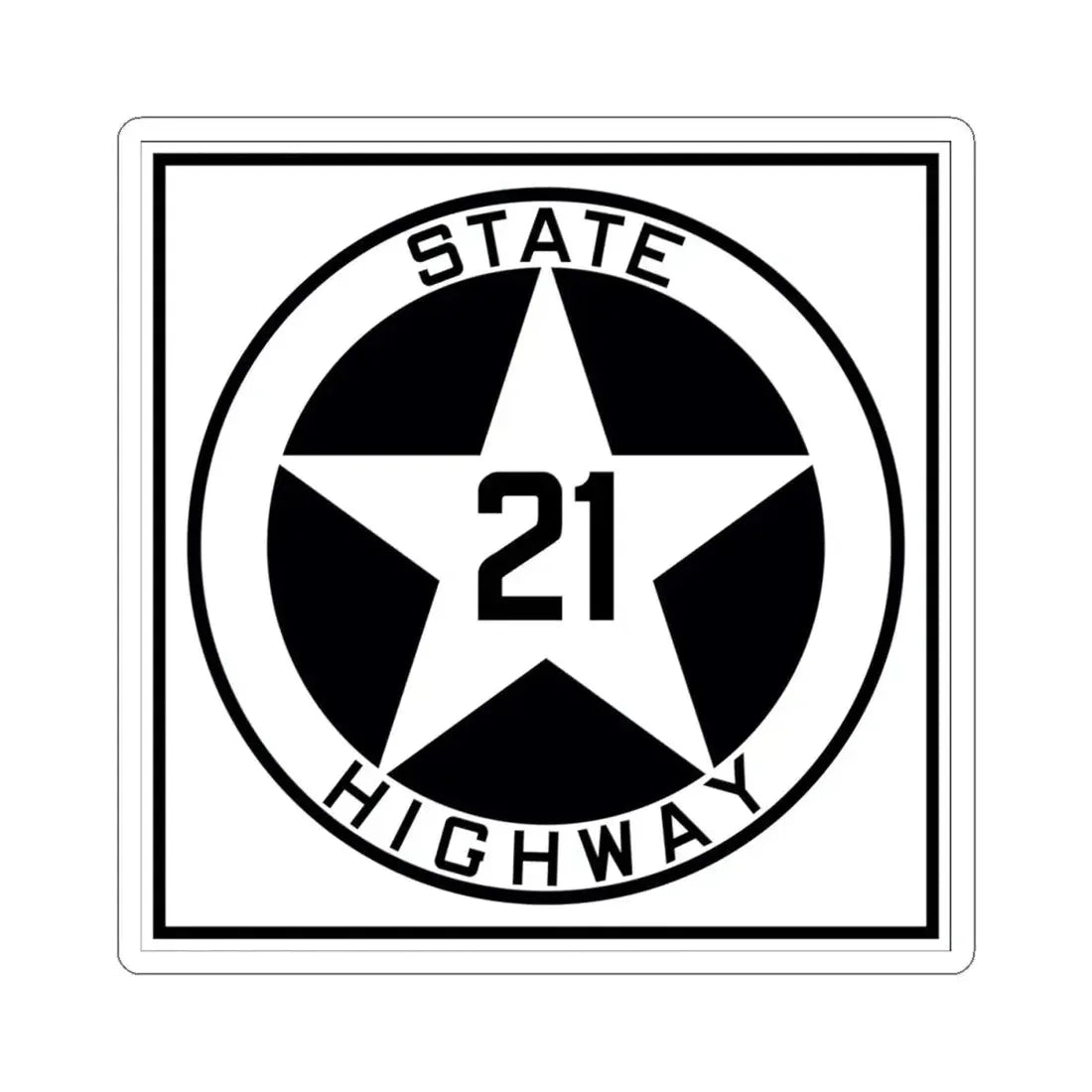 Texas 21 1917 (Texas) (Road Sign) STICKER Vinyl Kiss-Cut Decal 4 Inch White - The Sticker Space