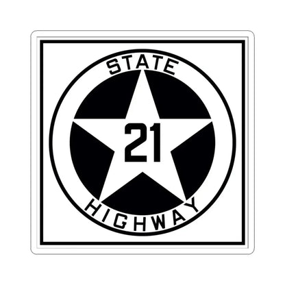 Texas 21 1917 (Texas) (Road Sign) STICKER Vinyl Kiss-Cut Decal 4 Inch White - The Sticker Space