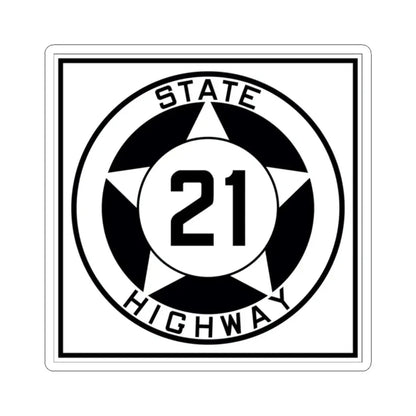 Texas 21 1935 (Texas) (Road Sign) STICKER Vinyl Kiss-Cut Decal 2 Inch White - The Sticker Space