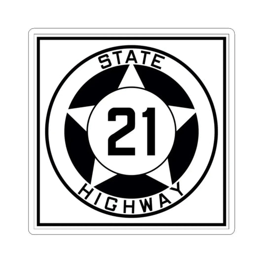 Texas 21 1935 (Texas) (Road Sign) STICKER Vinyl Kiss-Cut Decal 2 Inch White - The Sticker Space
