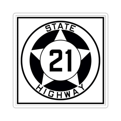 Texas 21 1935 (Texas) (Road Sign) STICKER Vinyl Kiss-Cut Decal 3 Inch White - The Sticker Space