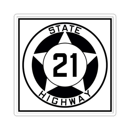 Texas 21 1935 (Texas) (Road Sign) STICKER Vinyl Kiss-Cut Decal 4 Inch White - The Sticker Space