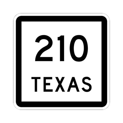 Texas 210 (Texas) (Road Sign) STICKER Vinyl Kiss-Cut Decal 6 Inch White - The Sticker Space