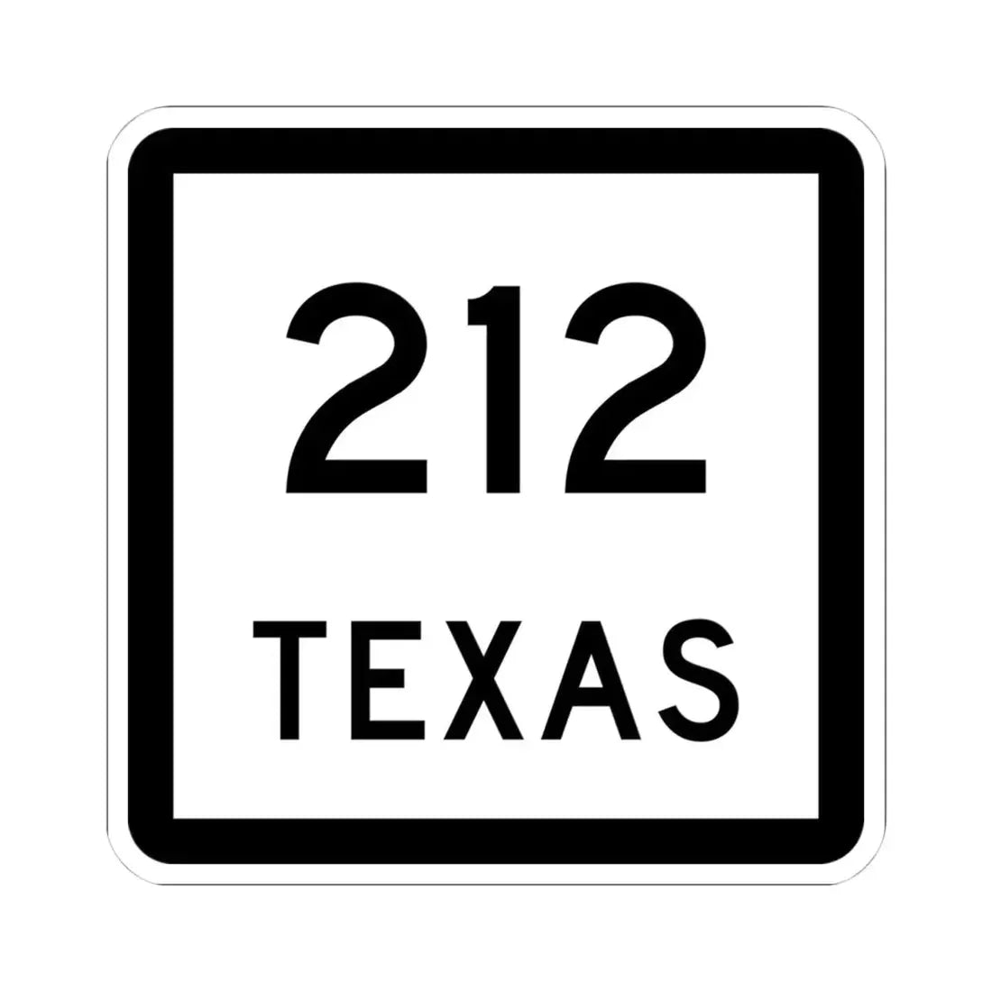 Texas 212 (Texas) (Road Sign) STICKER Vinyl Kiss-Cut Decal 4 Inch White - The Sticker Space