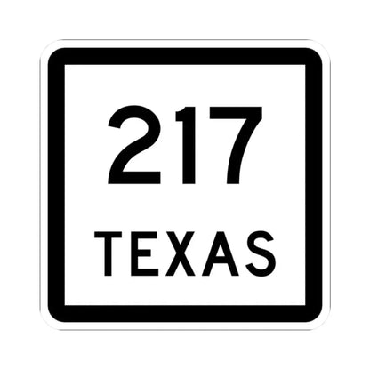 Texas 217 (Texas) (Road Sign) STICKER Vinyl Kiss-Cut Decal 2 Inch White - The Sticker Space