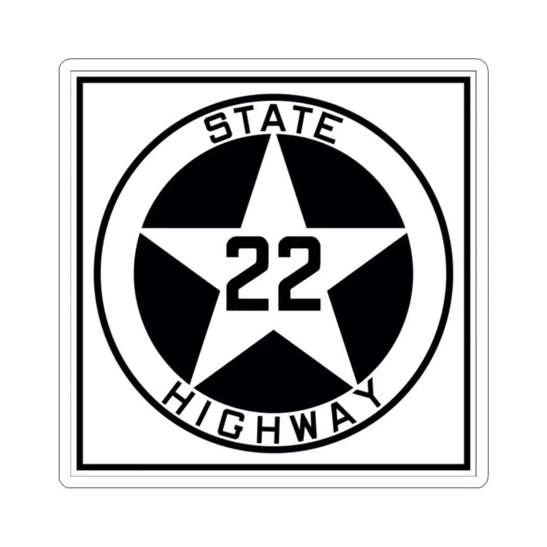 Texas 22 1917 (Texas) (Road Sign) STICKER Vinyl Kiss-Cut Decal 2 Inch White - The Sticker Space