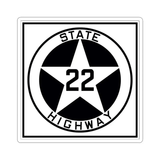 Texas 22 1917 (Texas) (Road Sign) STICKER Vinyl Kiss-Cut Decal 2 Inch White - The Sticker Space