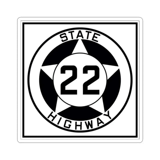 Texas 22 1935 (Texas) (Road Sign) STICKER Vinyl Kiss-Cut Decal 2 Inch White - The Sticker Space