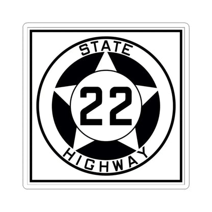 Texas 22 1935 (Texas) (Road Sign) STICKER Vinyl Kiss-Cut Decal 3 Inch White - The Sticker Space