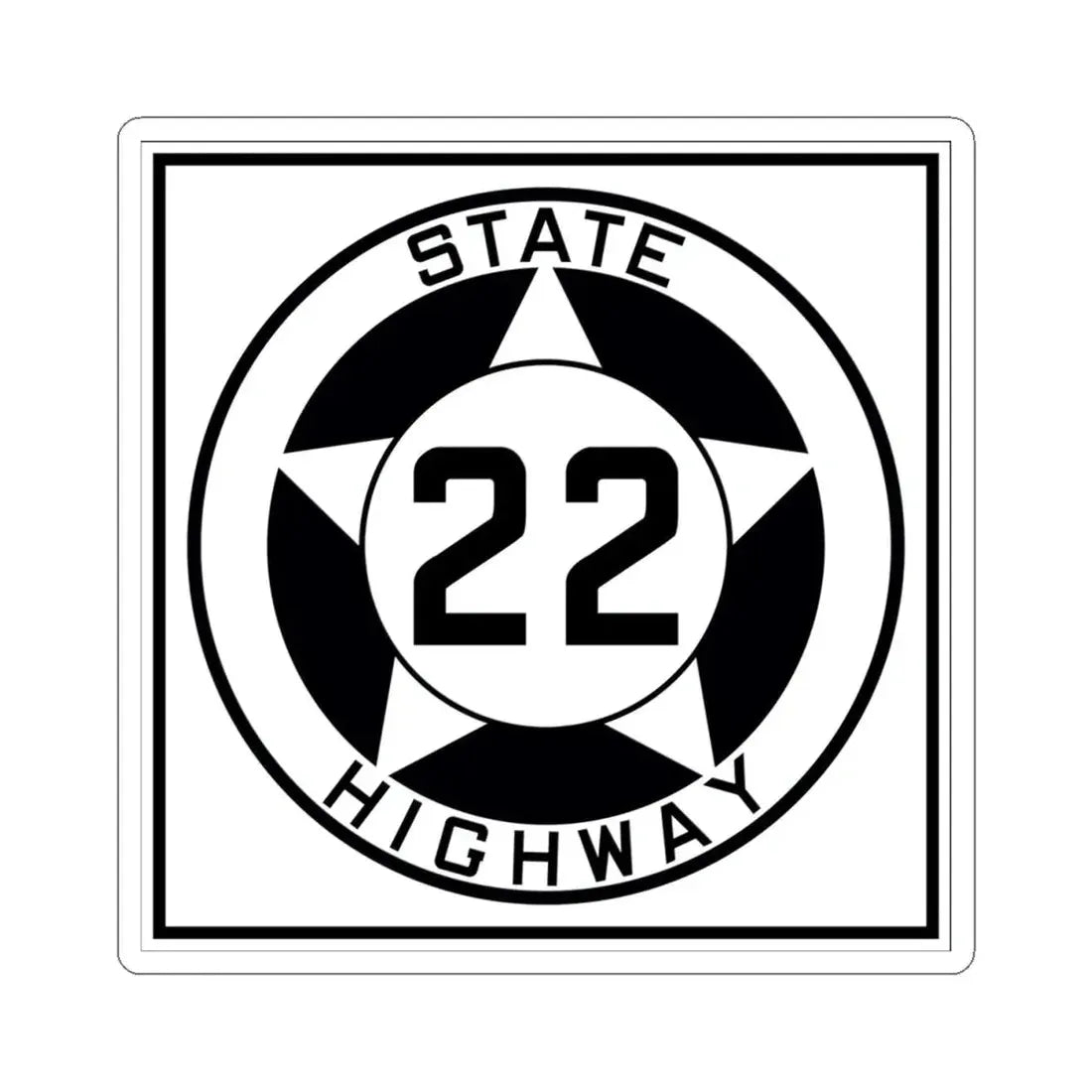 Texas 22 1935 (Texas) (Road Sign) STICKER Vinyl Kiss-Cut Decal 4 Inch White - The Sticker Space