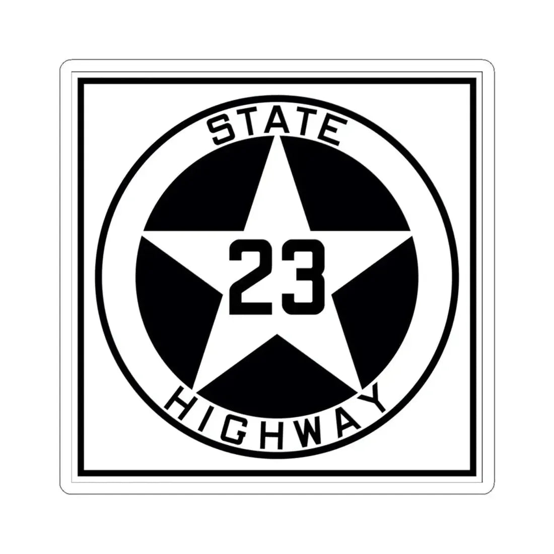 Texas 23 1917 (Texas) (Road Sign) STICKER Vinyl Kiss-Cut Decal 4 Inch White - The Sticker Space