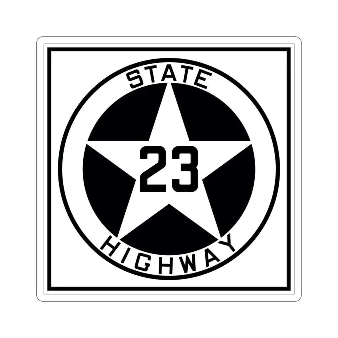 Texas 23 1917 (Texas) (Road Sign) STICKER Vinyl Kiss-Cut Decal 6 Inch White - The Sticker Space