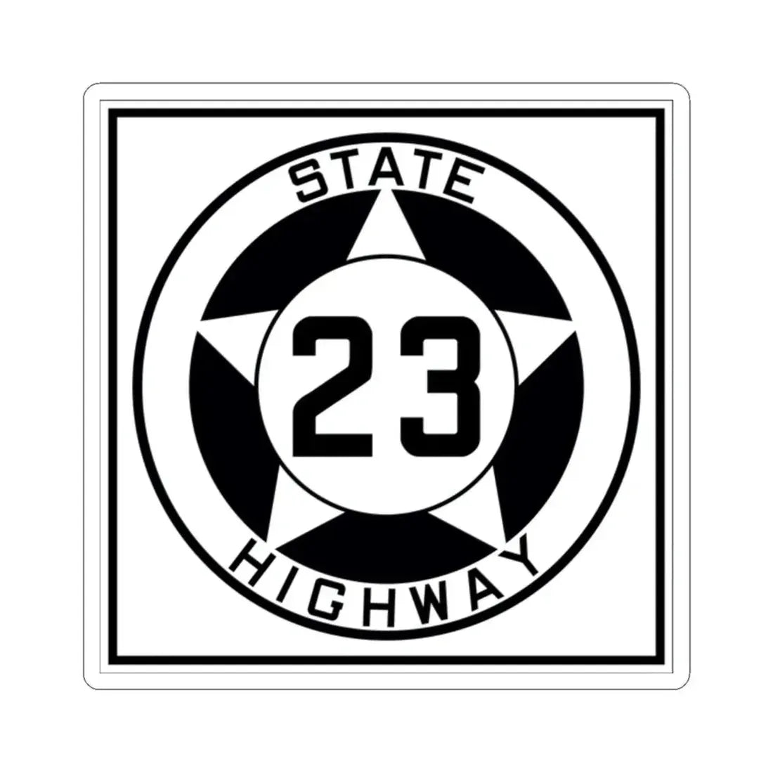 Texas 23 1935 (Texas) (Road Sign) STICKER Vinyl Kiss-Cut Decal 2 Inch White - The Sticker Space