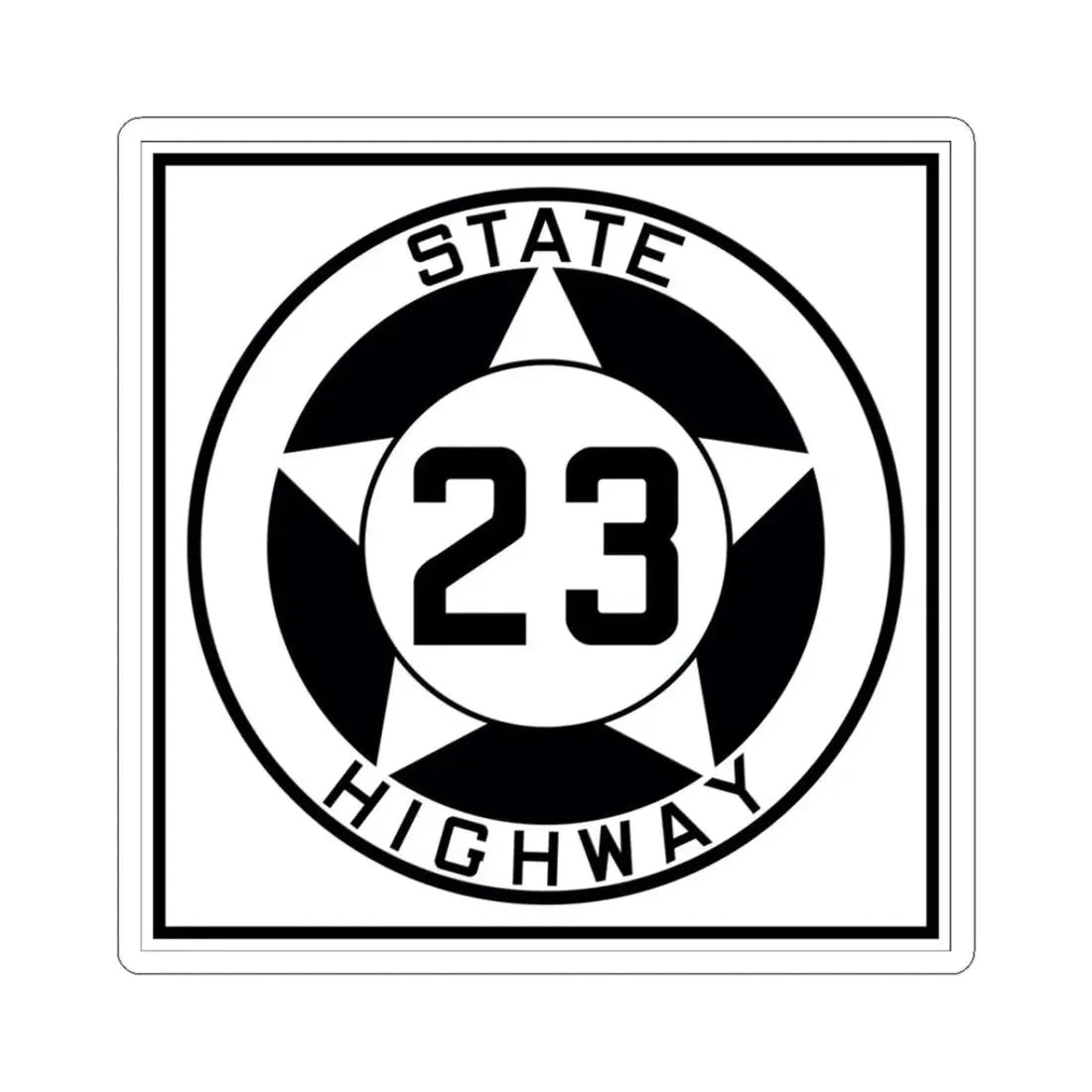 Texas 23 1935 (Texas) (Road Sign) STICKER Vinyl Kiss-Cut Decal 3 Inch White - The Sticker Space