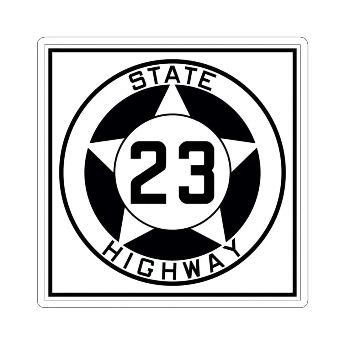 Texas 23 1935 (Texas) (Road Sign) STICKER Vinyl Kiss-Cut Decal 4 Inch White - The Sticker Space