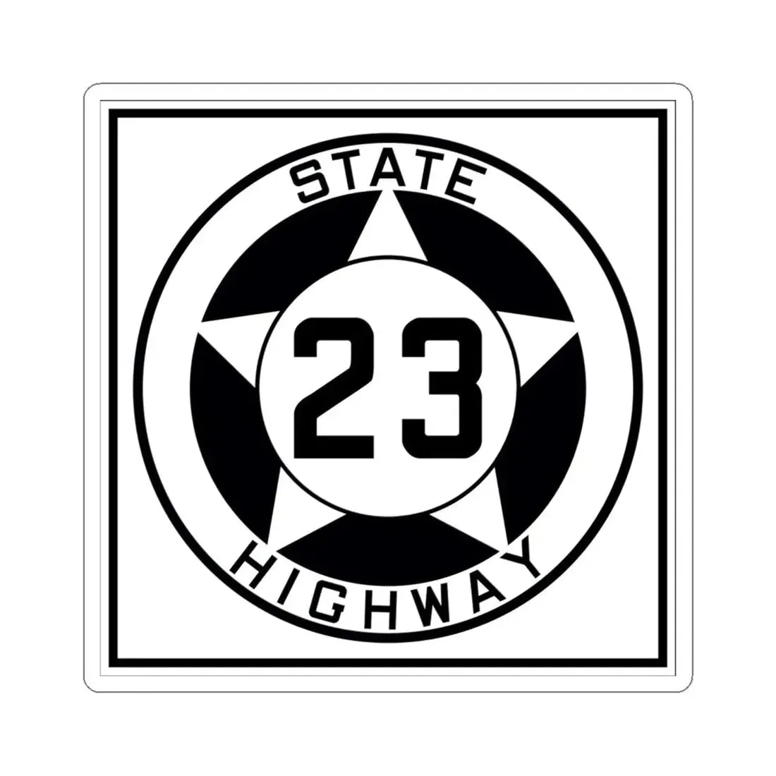 Texas 23 1935 (Texas) (Road Sign) STICKER Vinyl Kiss-Cut Decal 6 Inch White - The Sticker Space