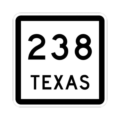 Texas 238 (Texas) (Road Sign) STICKER Vinyl Kiss-Cut Decal 4 Inch White - The Sticker Space