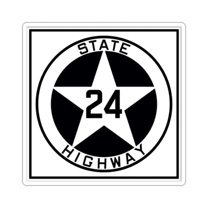 Texas 24 1917 (Texas) (Road Sign) STICKER Vinyl Kiss-Cut Decal 2 Inch White - The Sticker Space