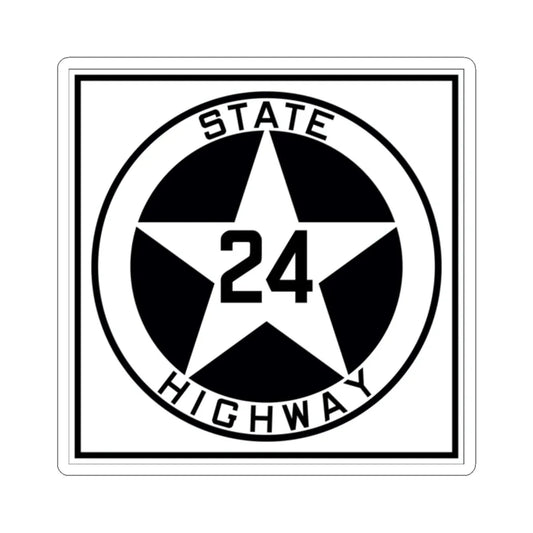 Texas 24 1917 (Texas) (Road Sign) STICKER Vinyl Kiss-Cut Decal 2 Inch White - The Sticker Space
