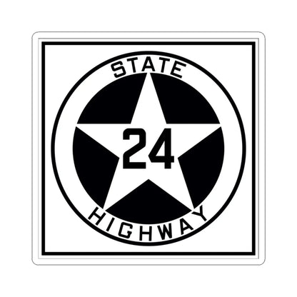 Texas 24 1917 (Texas) (Road Sign) STICKER Vinyl Kiss-Cut Decal 3 Inch White - The Sticker Space