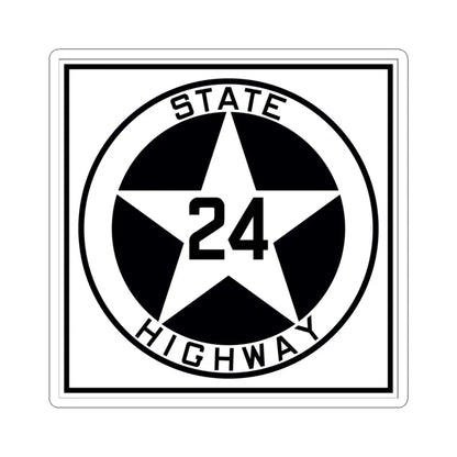 Texas 24 1917 (Texas) (Road Sign) STICKER Vinyl Kiss-Cut Decal 4 Inch White - The Sticker Space