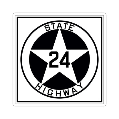 Texas 24 1917 (Texas) (Road Sign) STICKER Vinyl Kiss-Cut Decal 6 Inch White - The Sticker Space
