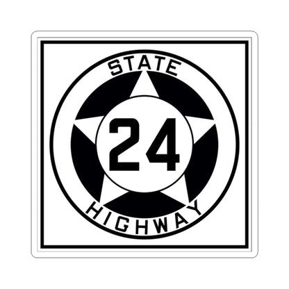Texas 24 1935 (Texas) (Road Sign) STICKER Vinyl Kiss-Cut Decal 2 Inch White - The Sticker Space