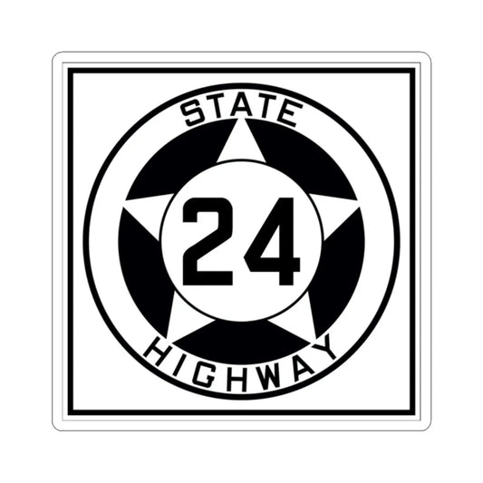 Texas 24 1935 (Texas) (Road Sign) STICKER Vinyl Kiss-Cut Decal 2 Inch White - The Sticker Space