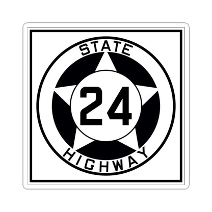 Texas 24 1935 (Texas) (Road Sign) STICKER Vinyl Kiss-Cut Decal 3 Inch White - The Sticker Space