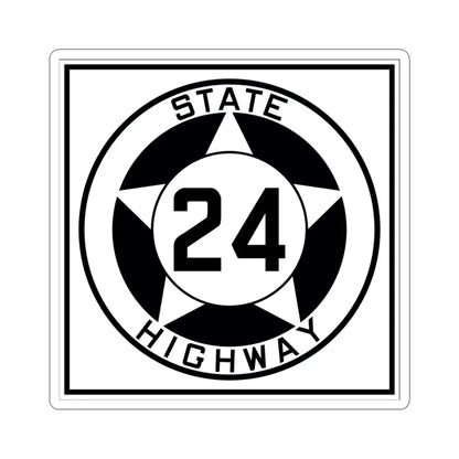 Texas 24 1935 (Texas) (Road Sign) STICKER Vinyl Kiss-Cut Decal 4 Inch White - The Sticker Space