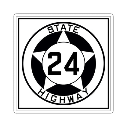 Texas 24 1935 (Texas) (Road Sign) STICKER Vinyl Kiss-Cut Decal 6 Inch White - The Sticker Space