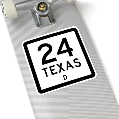 Texas 24-D (Texas) (Road Sign) STICKER Vinyl Kiss-Cut Decal - The Sticker Space
