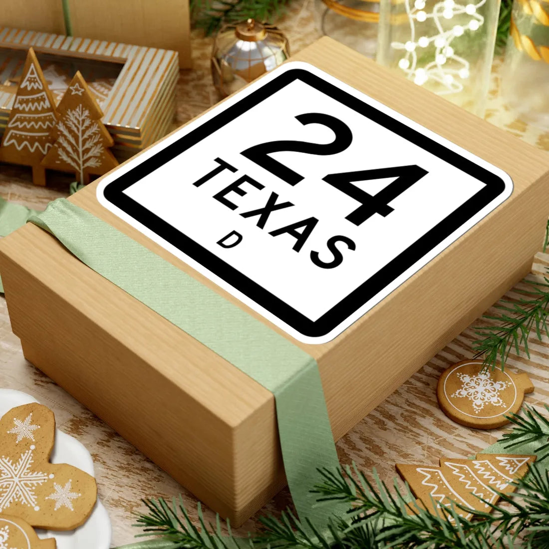 Texas 24-D (Texas) (Road Sign) STICKER Vinyl Kiss-Cut Decal - The Sticker Space