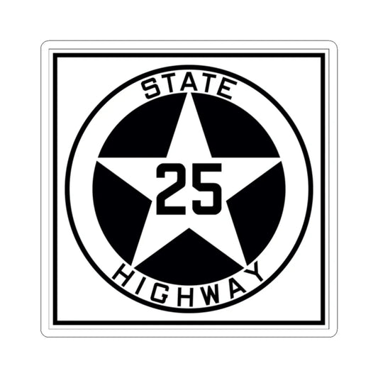 Texas 25 1917 (Texas) (Road Sign) STICKER Vinyl Kiss-Cut Decal 2 Inch White - The Sticker Space