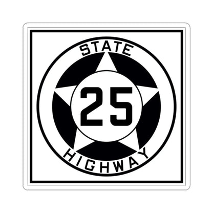 Texas 25 1935 (Texas) (Road Sign) STICKER Vinyl Kiss-Cut Decal 2 Inch White - The Sticker Space