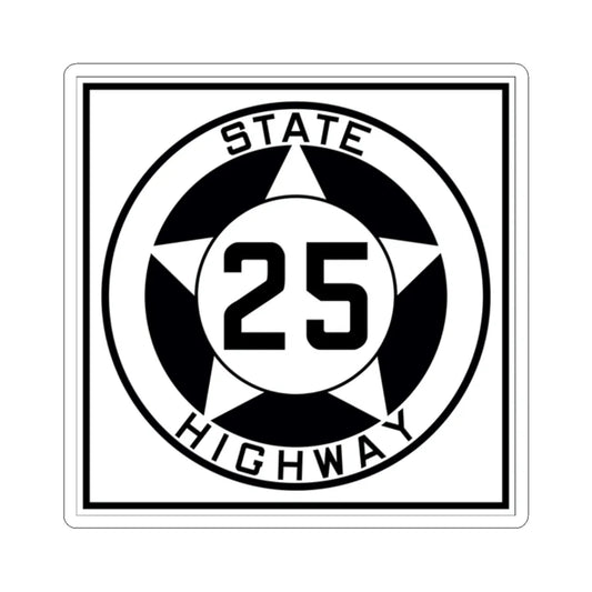Texas 25 1935 (Texas) (Road Sign) STICKER Vinyl Kiss-Cut Decal 2 Inch White - The Sticker Space