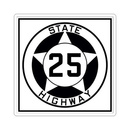 Texas 25 1935 (Texas) (Road Sign) STICKER Vinyl Kiss-Cut Decal 3 Inch White - The Sticker Space