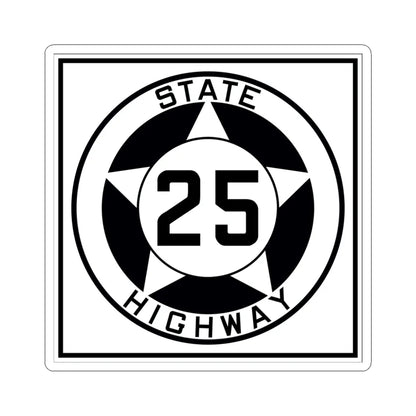 Texas 25 1935 (Texas) (Road Sign) STICKER Vinyl Kiss-Cut Decal 4 Inch White - The Sticker Space