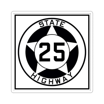 Texas 25 1935 (Texas) (Road Sign) STICKER Vinyl Kiss-Cut Decal 6 Inch White - The Sticker Space