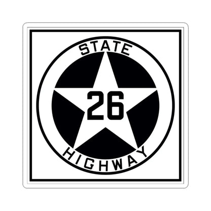 Texas 26 1917 (Texas) (Road Sign) STICKER Vinyl Kiss-Cut Decal 3 Inch White - The Sticker Space