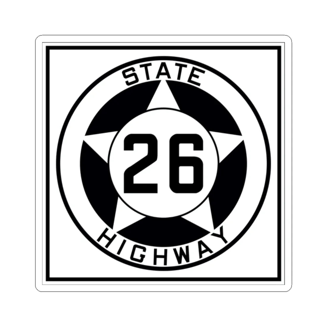 Texas 26 1935 (Texas) (Road Sign) STICKER Vinyl Kiss-Cut Decal 2 Inch White - The Sticker Space