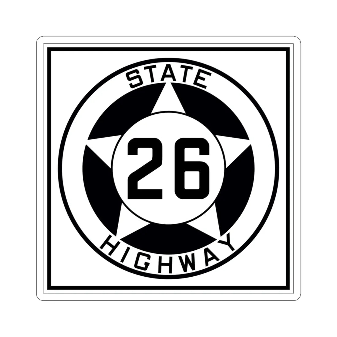 Texas 26 1935 (Texas) (Road Sign) STICKER Vinyl Kiss-Cut Decal 4 Inch White - The Sticker Space