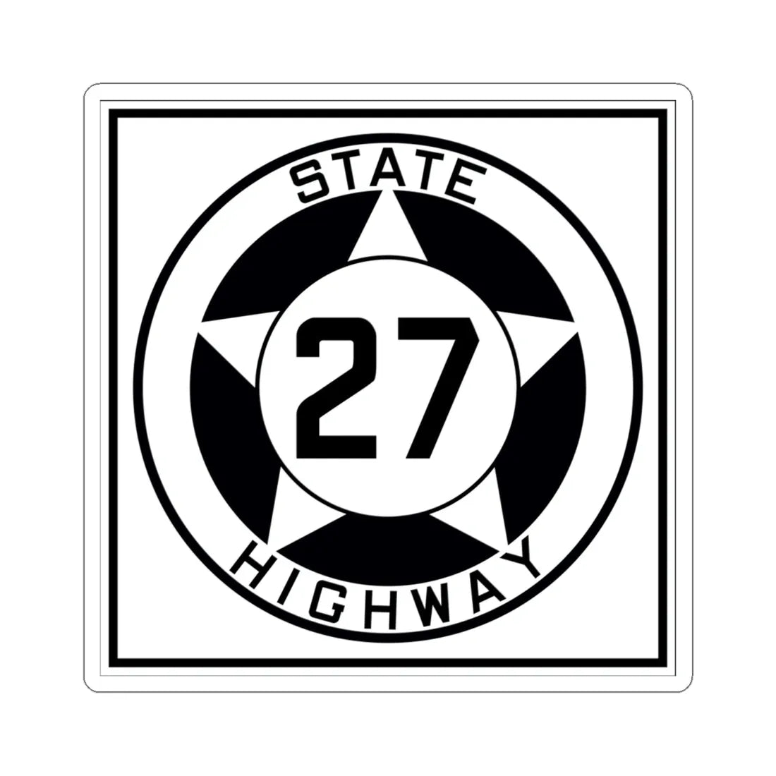 Texas 27 1935 (Texas) (Road Sign) STICKER Vinyl Kiss-Cut Decal 4 Inch White - The Sticker Space