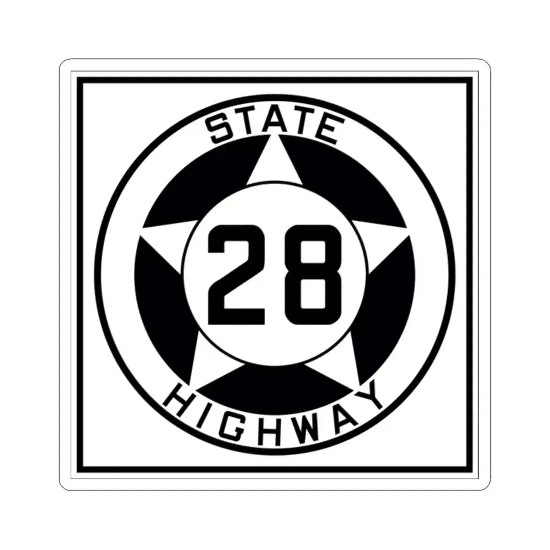 Texas 28 1935 (Texas) (Road Sign) STICKER Vinyl Kiss-Cut Decal 2 Inch White - The Sticker Space