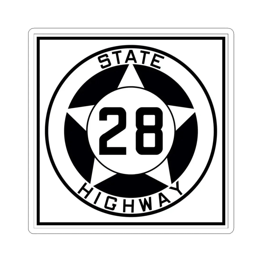 Texas 28 1935 (Texas) (Road Sign) STICKER Vinyl Kiss-Cut Decal 3 Inch White - The Sticker Space