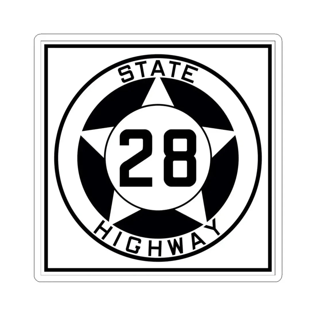 Texas 28 1935 (Texas) (Road Sign) STICKER Vinyl Kiss-Cut Decal 6 Inch White - The Sticker Space